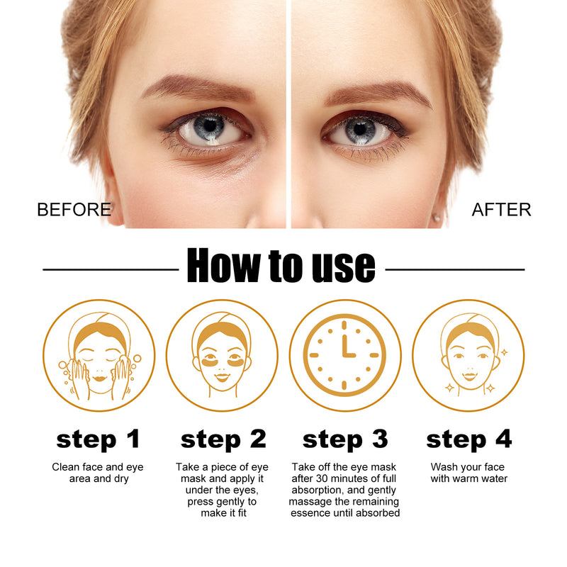 Eye Mask — Targets Dark Circles & Puffiness Fast 24K Gold