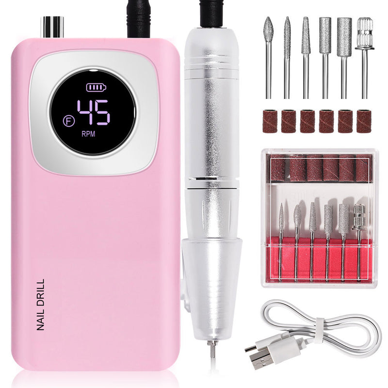 Rechargeable Nail Drill Kit — 45000 RPM, Cordless