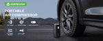 AMPBANK AT004 Smart Portable Tire Air Pump For Cars, Motorcycles, Bicycles And Balls With Pressure Gauge And LED Screen For Fast Inflation