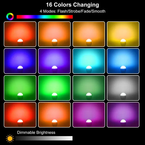 RGB Smart Bulb — Remote-Controlled Mood Lighting, E27 16-Color