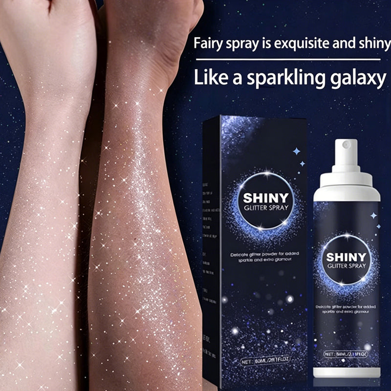 Glitter Spray,Long-Lasting Sparkle Effect Shiny Glitter Spray For Hair Body