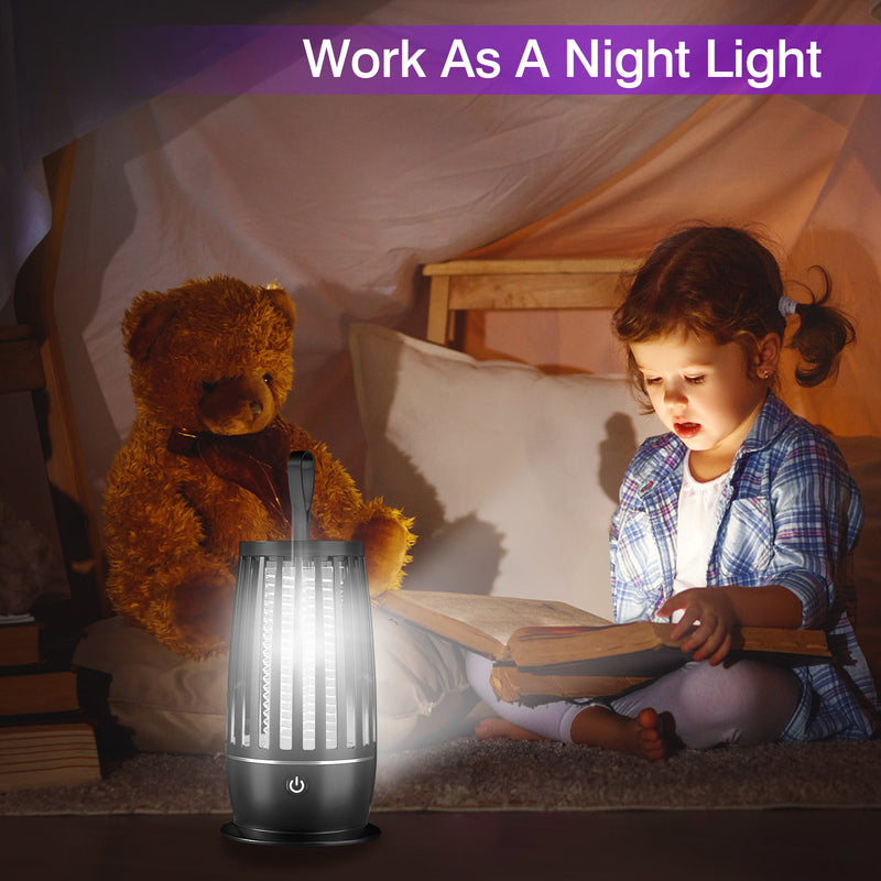 Rechargeable UV Bug Zapper Lamp — Covers Up to 1,615 Sq Ft