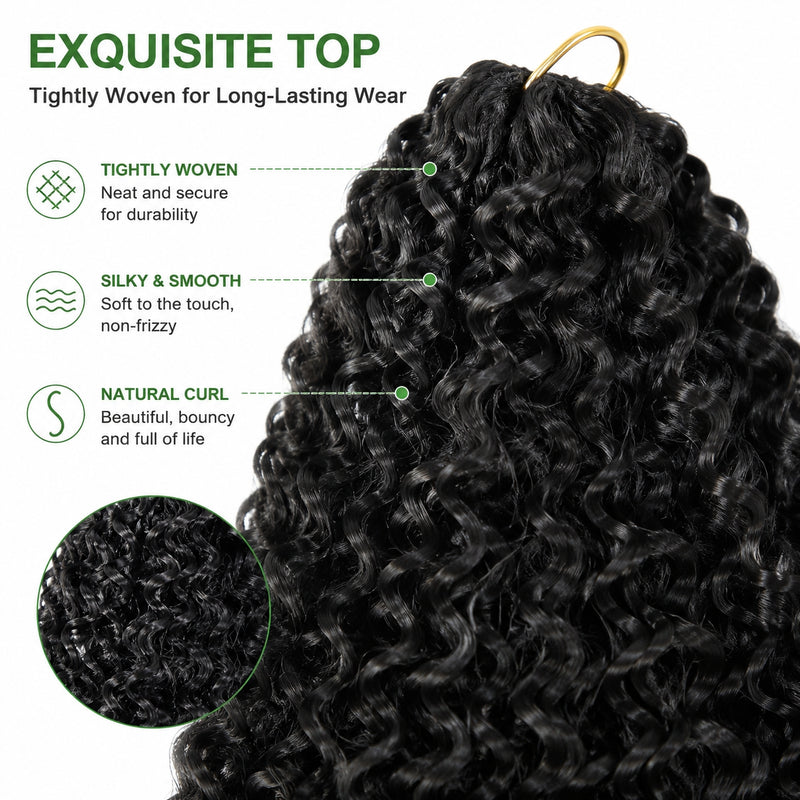 Bohemian Water Wave Crochet Hair — Butterfly & Faux Braid Ready, 60g