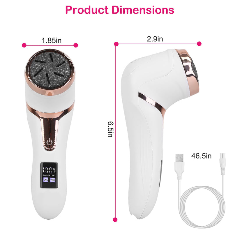 Electric Foot Callus Remover With Vacuum Foot Grinder Rechargeable Foot File Dead Skin Pedicure Machine With 3 Grinding Heads 2 Speeds Foot Care Tool 17Pcs