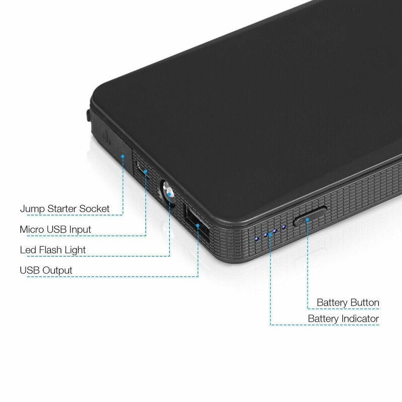 Portable Mini Slim 20000mAh Car Starter Engine Battery Charger Power Bank