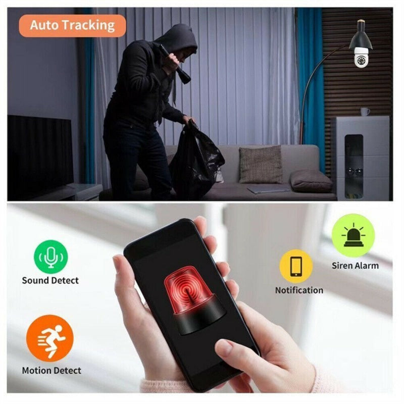 Light Bulb Security Camera — Night Vision, Fits Any Standard Socket 1080P