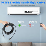 1Set Endoscope Camera 1920P HD IP67 Waterproof Inspection Borescope Tool With Light And 8 & 1 Dual Lens 16.4ft Semi Rigid Snake Cable Stepless Brightness APP Control For IOS And Android