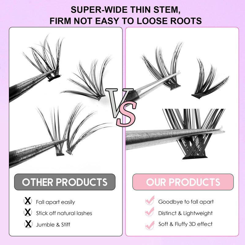Segmented Lashes Set 12 Rows Of 30D Plus 40D Clusters Of 240