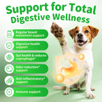 Dog Probiotics Digestive Enzymes,Pumpkin Fiber Chews For Gut Health, Constipation Upset Stomach Relief, Gas & Stool Support, Chicken Flavor Soft Chews ,90 Count