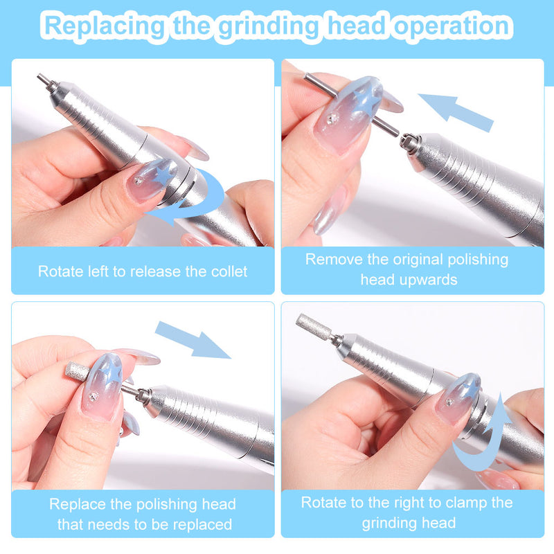 Rechargeable Nail Drill Kit — 45000 RPM, Cordless