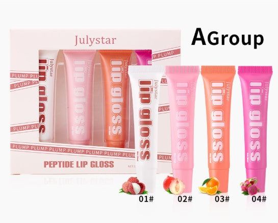 Lip Moisturizing Fruit Flavor Lip Honey 4-piece Set Lip Glaze Moisturizing Hydrating Lip Oil Makeup