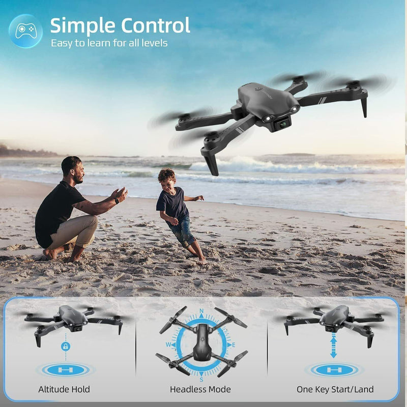 V13 Foldable FPV Drone — 6K Dual Camera, Live WiFi Feed, 2 Batteries Included