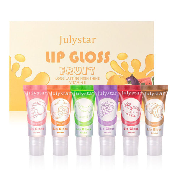 Vitamin E Lip Oil Set (6-Pack) — Fruit-Flavored, Clear Shine