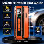 Air Pump Car Jumper Starter Portable Battery Pack With 150PSI Tire Inflator, 12V Jumper Box For Car Charger Battery Booster With LCD Display, 3-Mode Emergency Flashlight