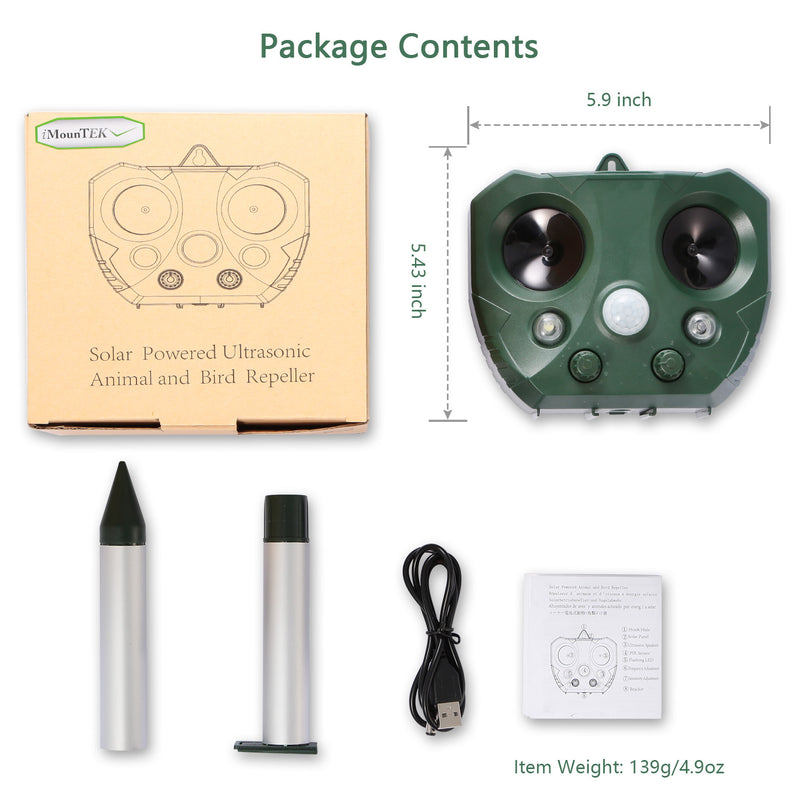 Solar Ultrasonic Animal Repeller — Keeps Pests Off Your Yard, No Chemicals