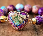 Heart-shaped Double-layer Woven Bracelet, European And American Style Natural Stone Adjustable Bracelet
