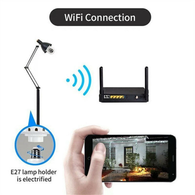 Light Bulb Security Camera — Night Vision, Fits Any Standard Socket 1080P