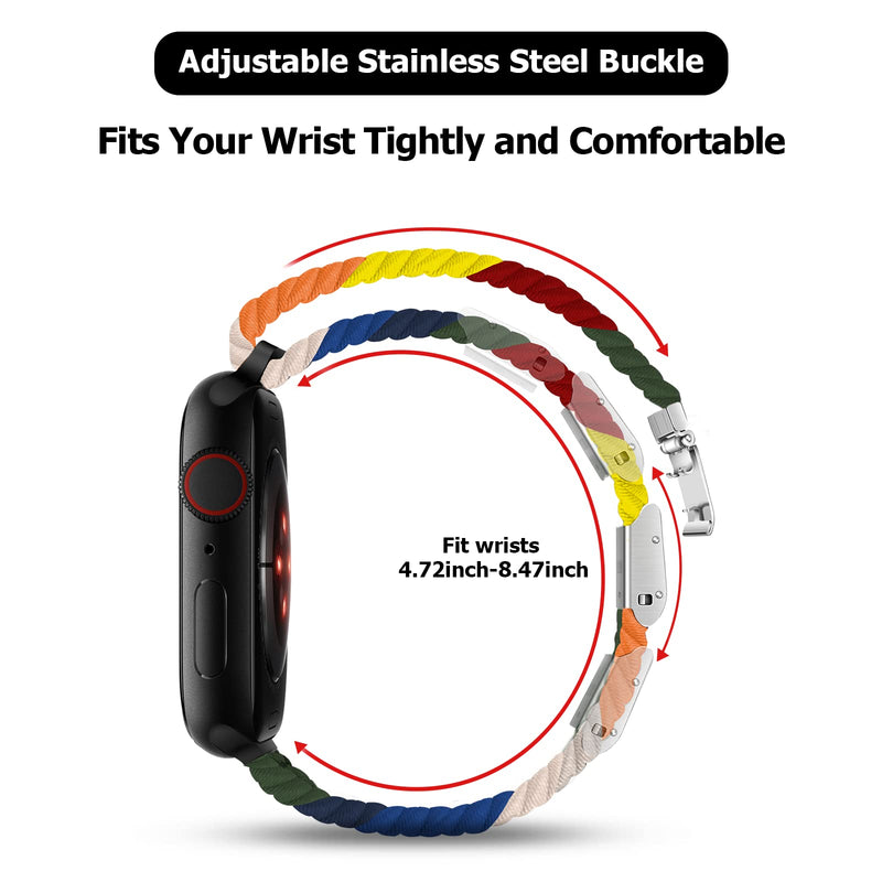 Braided Stretch Sport Band for Apple Watch — Breathable Fit, All Sizes 38–49mm