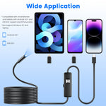 1Set Endoscope Camera 1920P HD IP67 Waterproof Inspection Borescope Tool With Light And 8 & 1 Dual Lens 16.4ft Semi Rigid Snake Cable Stepless Brightness APP Control For IOS And Android