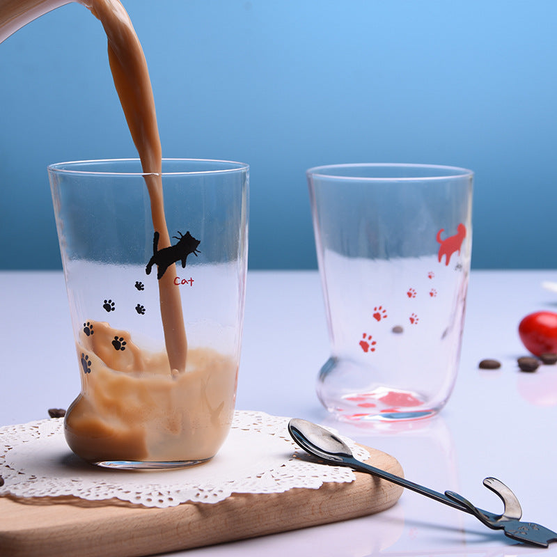 Cat Paw Glass Coffee Mug — Adorable Everyday Sip, Great Gift Idea
