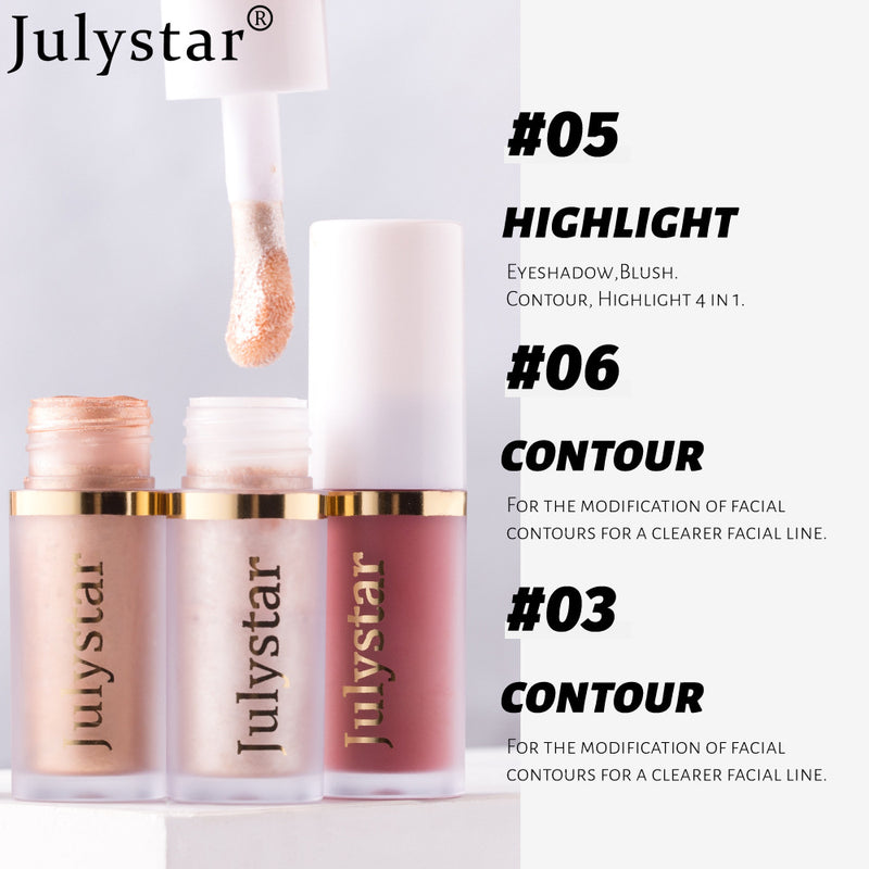 Facial Rouge Powder Blusher Lotion Lasting Pearly Lips Brightening Natural High Gloss Cosmetic Lotion Set