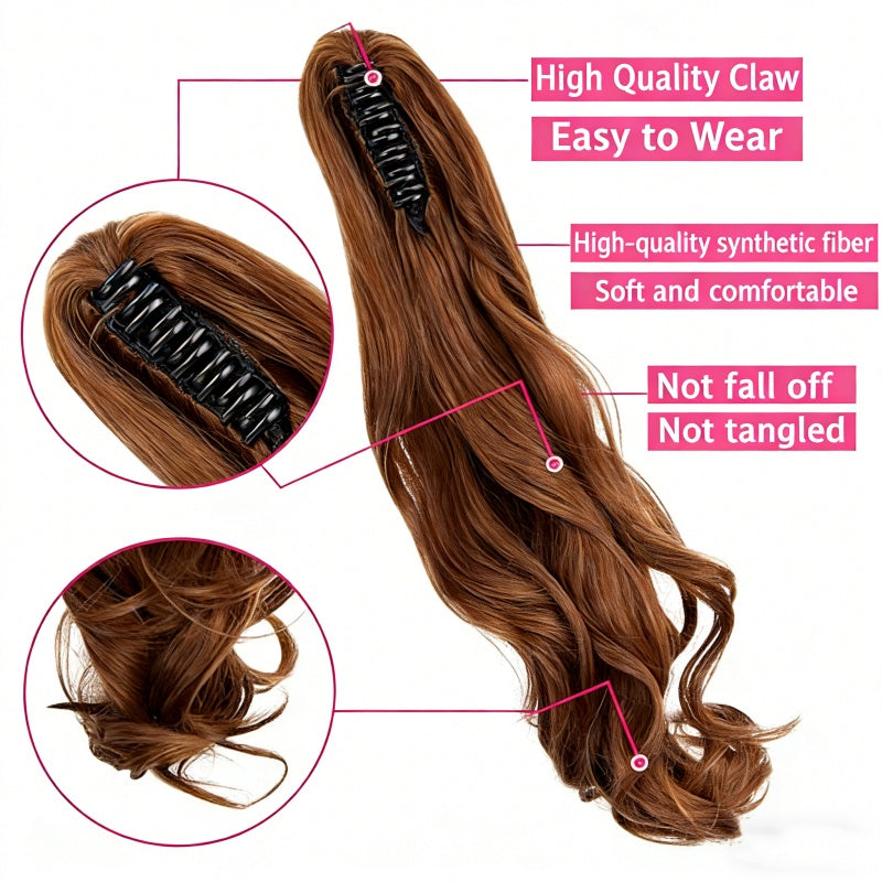 Wavy Clip-In Ponytail Extension — Instant Length & Volume 22