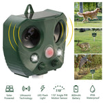 Ultrasonic Animal Repeller Solar Powered Repellent With Motion Sensor LED Flashing Lights IPX6 Waterproof Outdoor For Farm Garden Yard