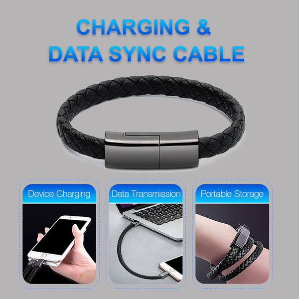 Bracelet-Style USB Charging Cable — For iPhone