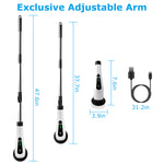 Electric Spin Scrubber Cordless Rechargeable Telescopic Cleaning Brush 8 Replaceable Heads 2 Speed Adjustable Extension Arm Bathroom Tub Tile Floor 1Pc
