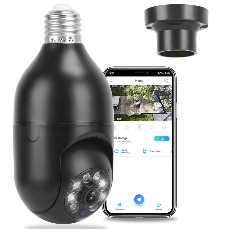 Pan-Tilt Light Bulb Camera — 1080P, Two-Way Audio, Auto Motion Tracking