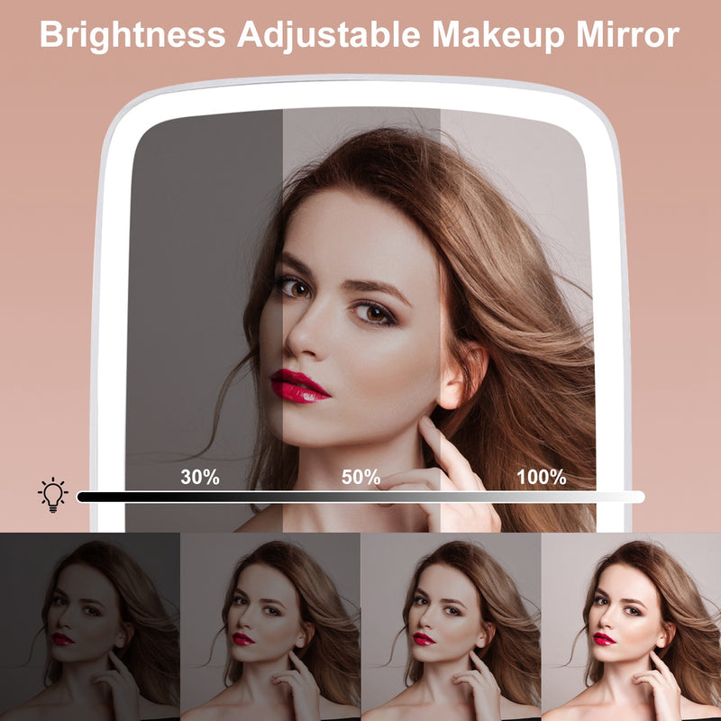 LED Makeup Mirror — Touch Control, 3 Light Modes, USB