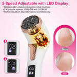 Electric Foot Callus Remover With Vacuum Foot Grinder Rechargeable Foot File Dead Skin Pedicure Machine With 3 Grinding Heads 2 Speeds Foot Care Tool 17Pcs