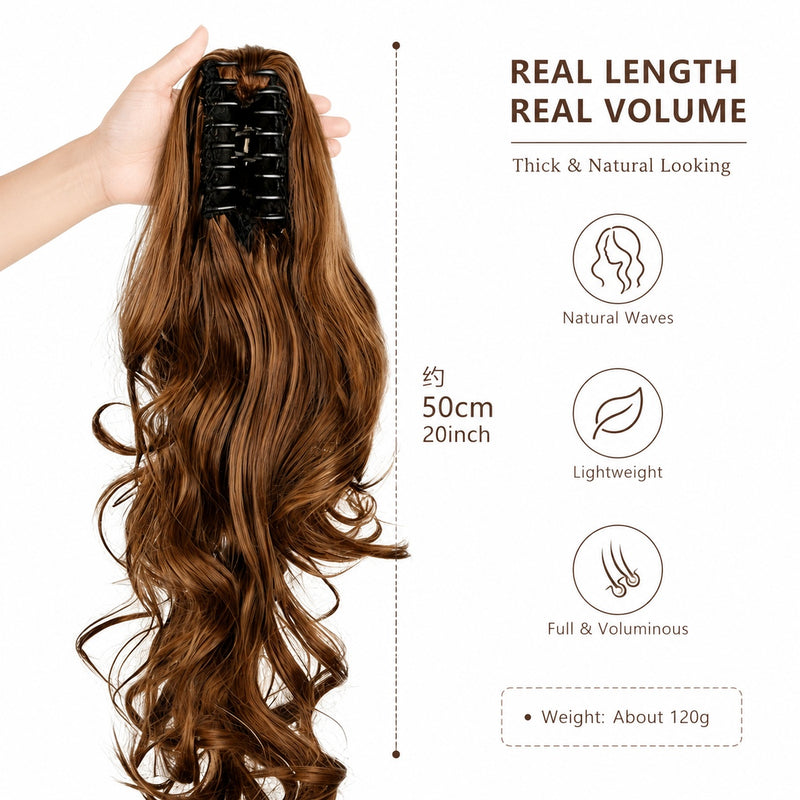 Wavy Clip-In Ponytail Extension — Instant Length & Volume 22