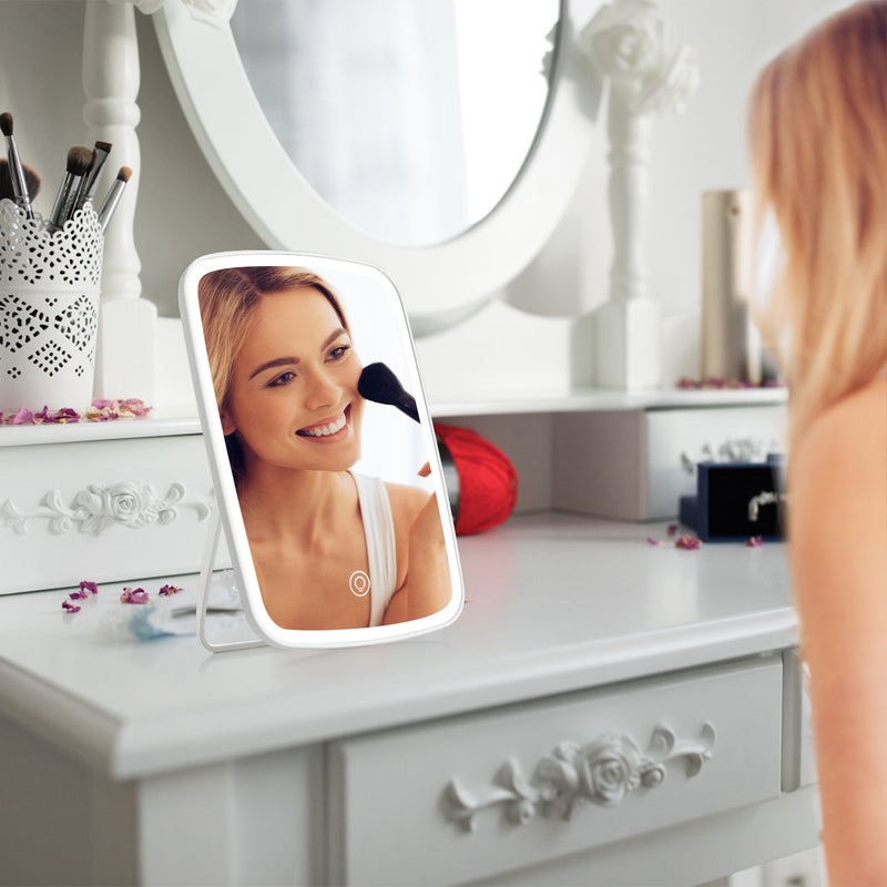 LED Makeup Mirror — Touch Control, 3 Light Modes, USB