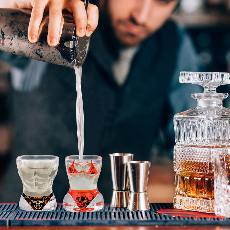 Skull-Style Novelty Shot Glasses (Set of 2) — Fun Conversation-Starter Gift