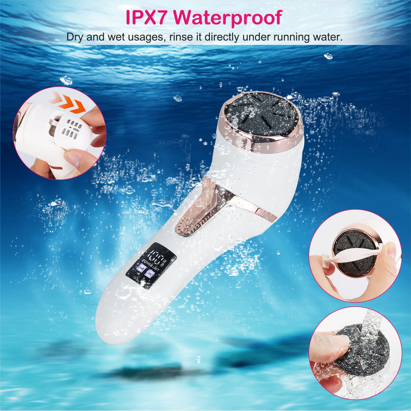 Electric Foot Callus Remover With Vacuum Foot Grinder Rechargeable Foot File Dead Skin Pedicure Machine With 3 Grinding Heads 2 Speeds Foot Care Tool 17Pcs