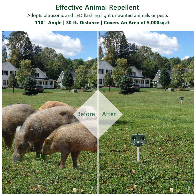 Solar Ultrasonic Animal Repeller — Keeps Pests Off Your Yard, No Chemicals