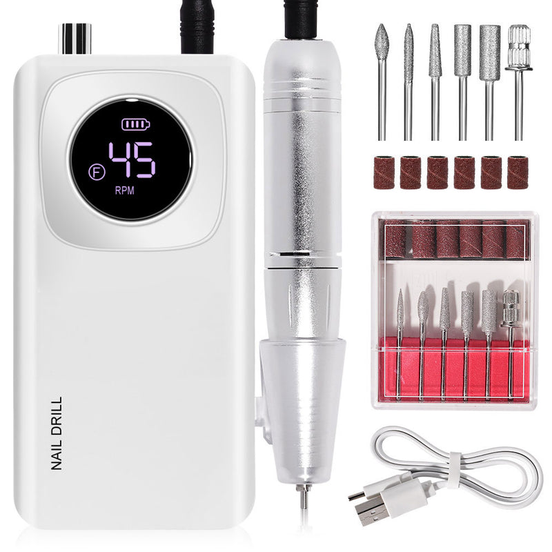 Rechargeable Nail Drill Kit — 45000 RPM, Cordless