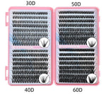 Lash Clusters, 640 Pcs Eyelashes Cluster Extensions 9-16mm Fluffy Individual Lashes 30D-60D D Curl False Eyelashes