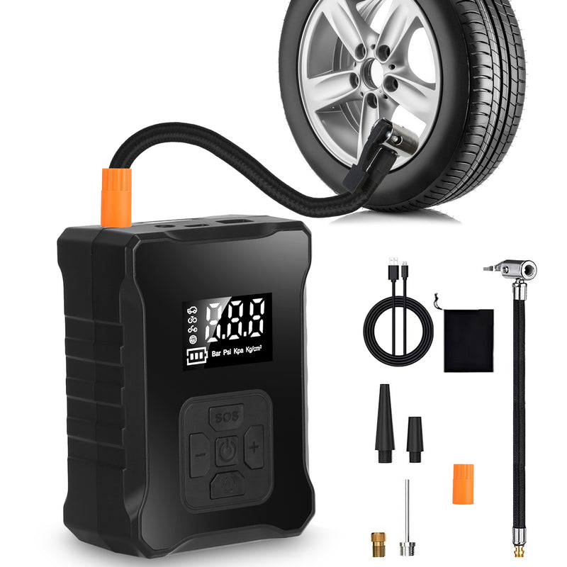 Cordless Tire Inflator Digital Air Compressor With LED Light Emergency Power Bank For Cars Motorcycles Bicycles Balls 1Pc 150PSI