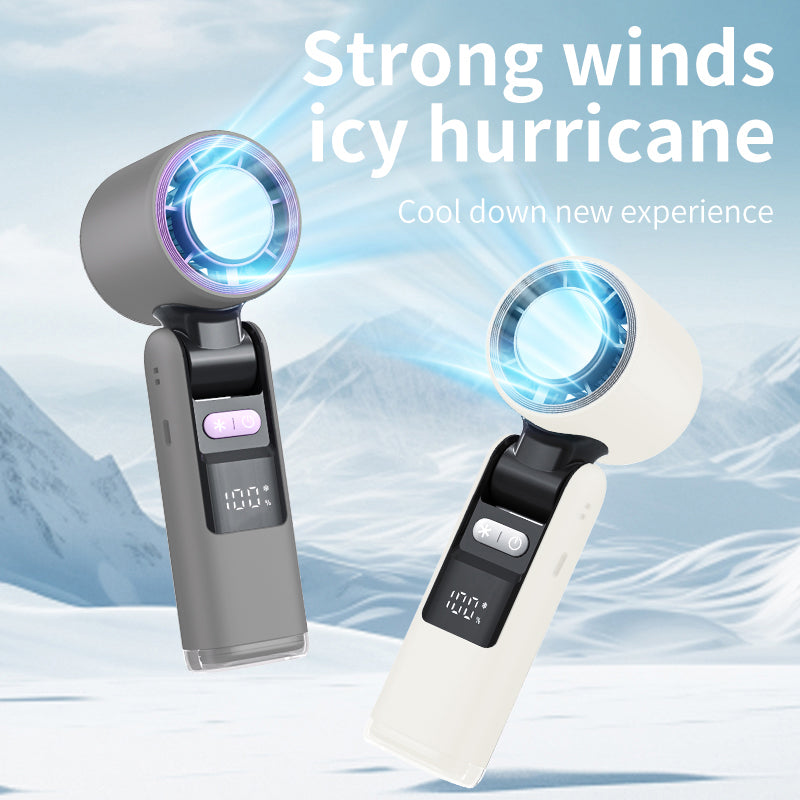 Rechargeable Handheld Turbo Fan — Cool Down Anywhere, Foldable Design