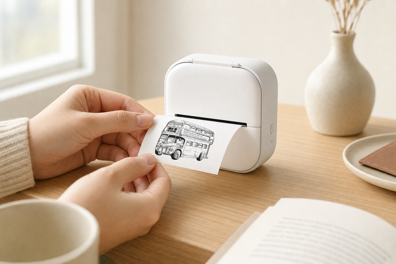 Mini Bluetooth Label & Photo Printer — Print Anywhere, No Ink Needed