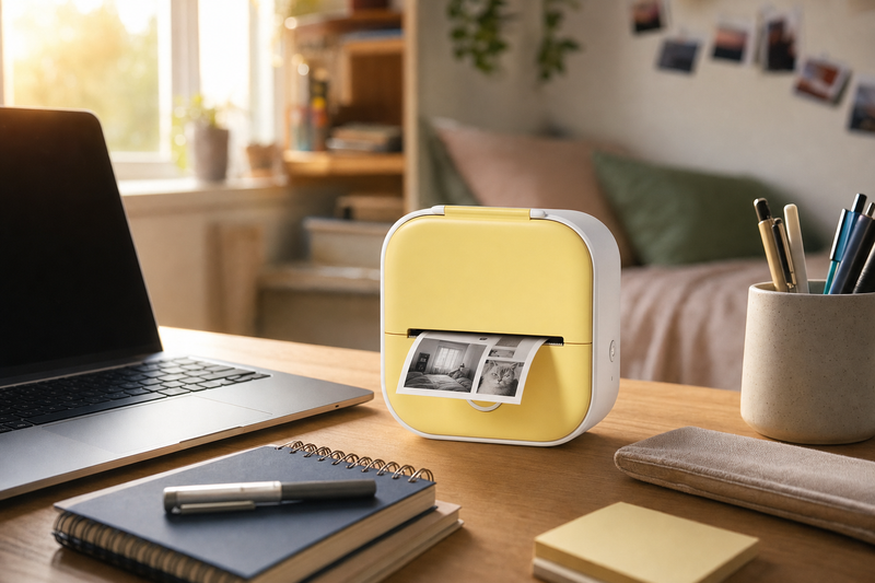 Mini Bluetooth Label & Photo Printer — Print Anywhere, No Ink Needed